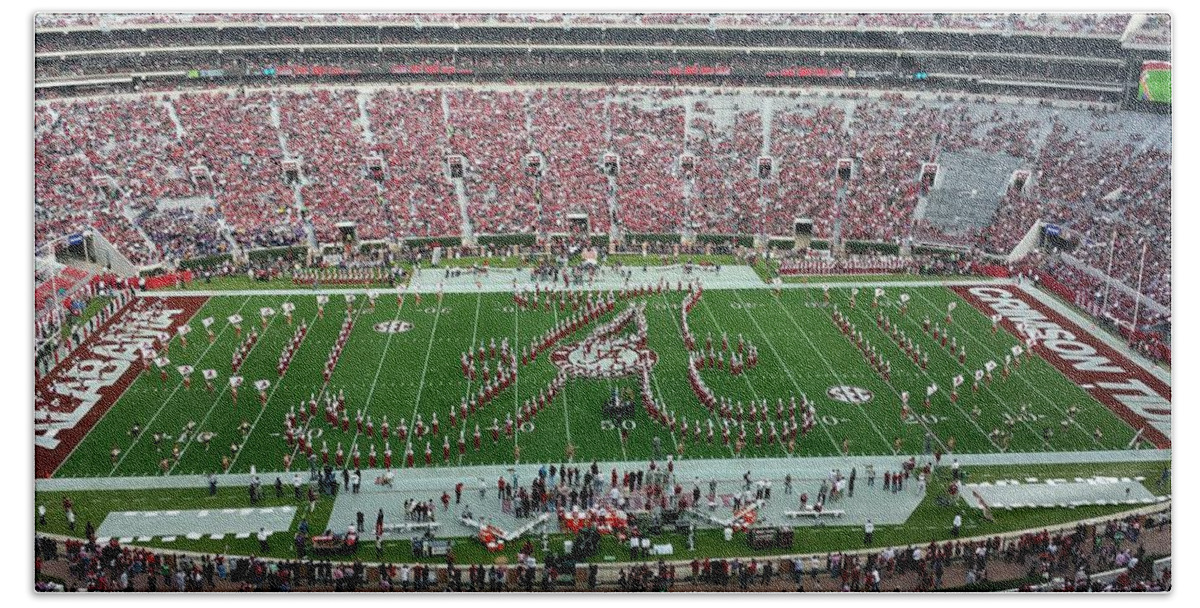 Gameday Beach Towel featuring the photograph Bama A Panorama #2 by Kenny Glover