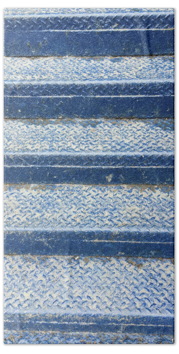 Abstract Beach Towel featuring the photograph Blue steps #2 by Tom Gowanlock