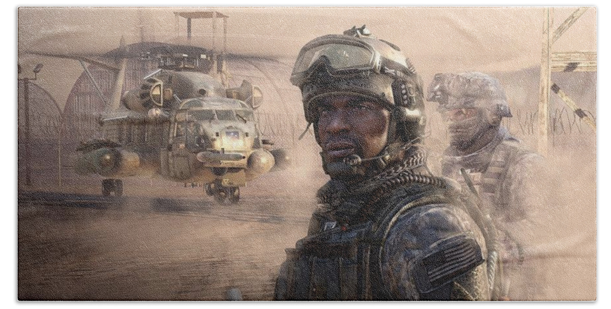 Call Of Duty Modern Warfare 2 Beach Towel featuring the digital art Call of Duty Modern Warfare 2 #2 by Super Lovely