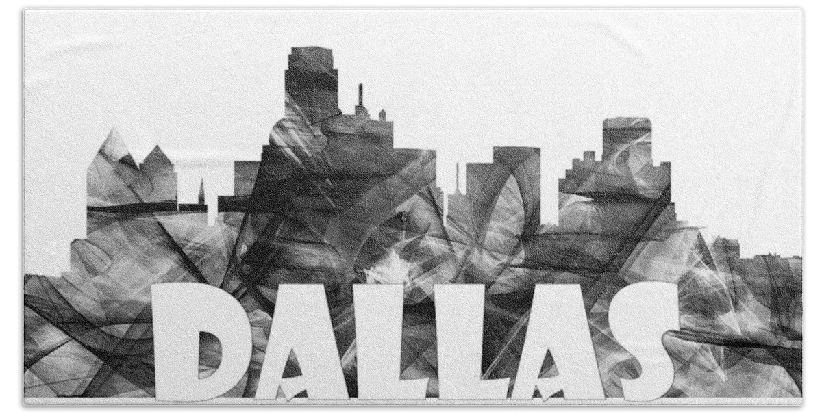 Dallas Beach Towel featuring the digital art Dallas Texas Skyline #2 by Marlene Watson