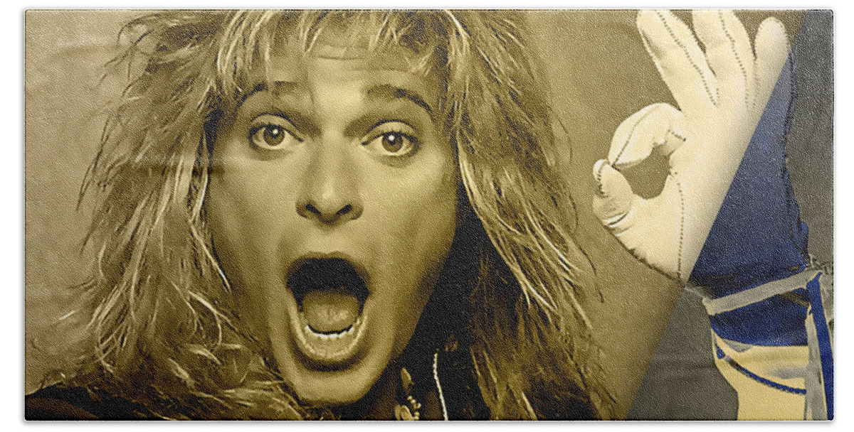 David Lee Roth Beach Towel featuring the mixed media David Lee Roth Collection #2 by Marvin Blaine