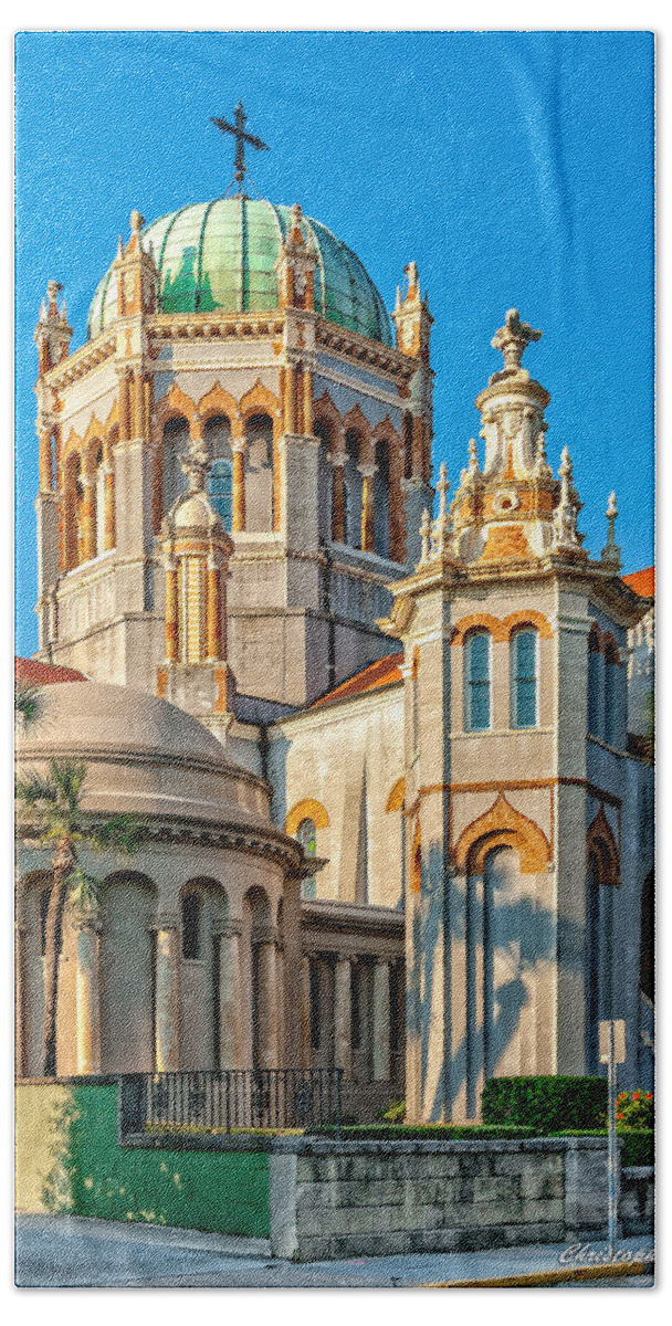 Structure Beach Towel featuring the photograph Flagler Memorial Presbyterian Church 3 by Christopher Holmes