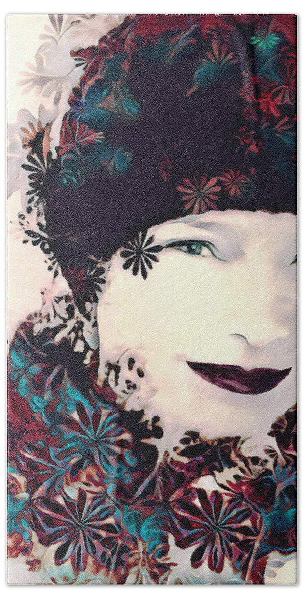 Flower Beach Towel featuring the digital art Flower Girl #1 by Pennie McCracken