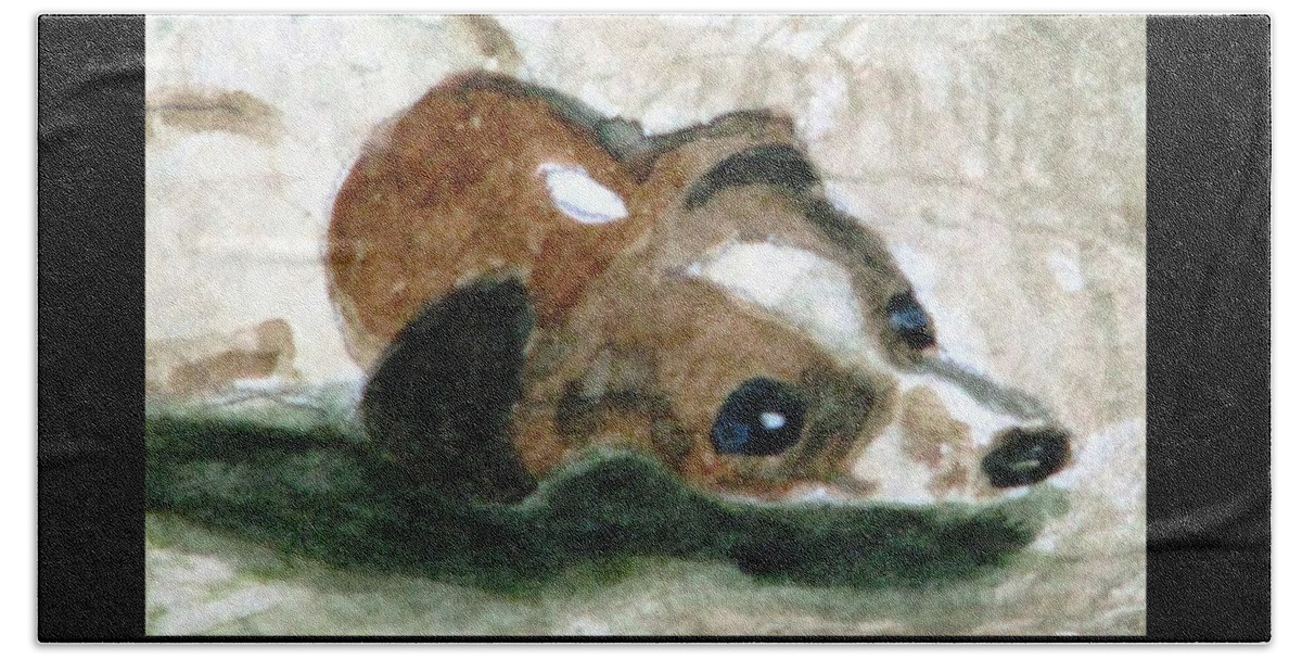 Dog Beach Towel featuring the painting Forlorn #2 by Angela Davies