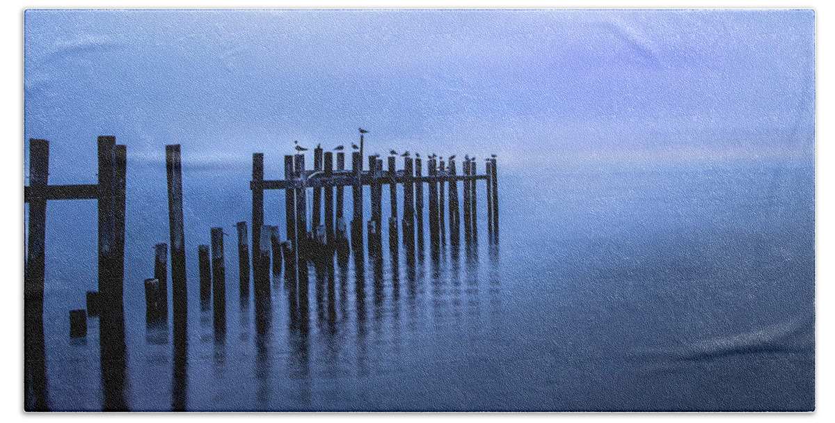 Kemah Beach Sheet featuring the photograph Colorful Overcast at Twilight by James Woody
