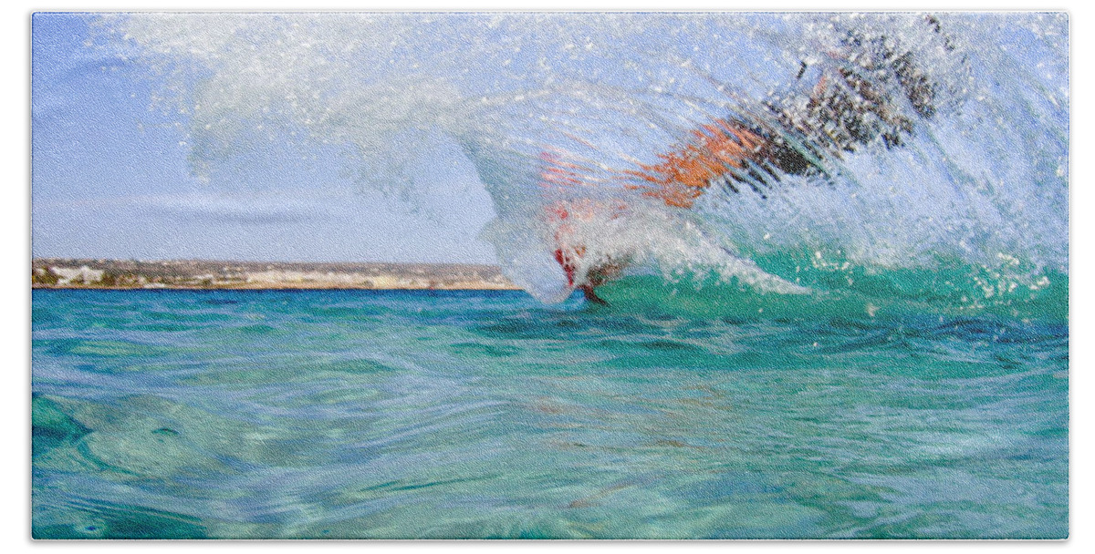 Adventure Beach Towel featuring the photograph Kitesurfing #2 by Stelios Kleanthous