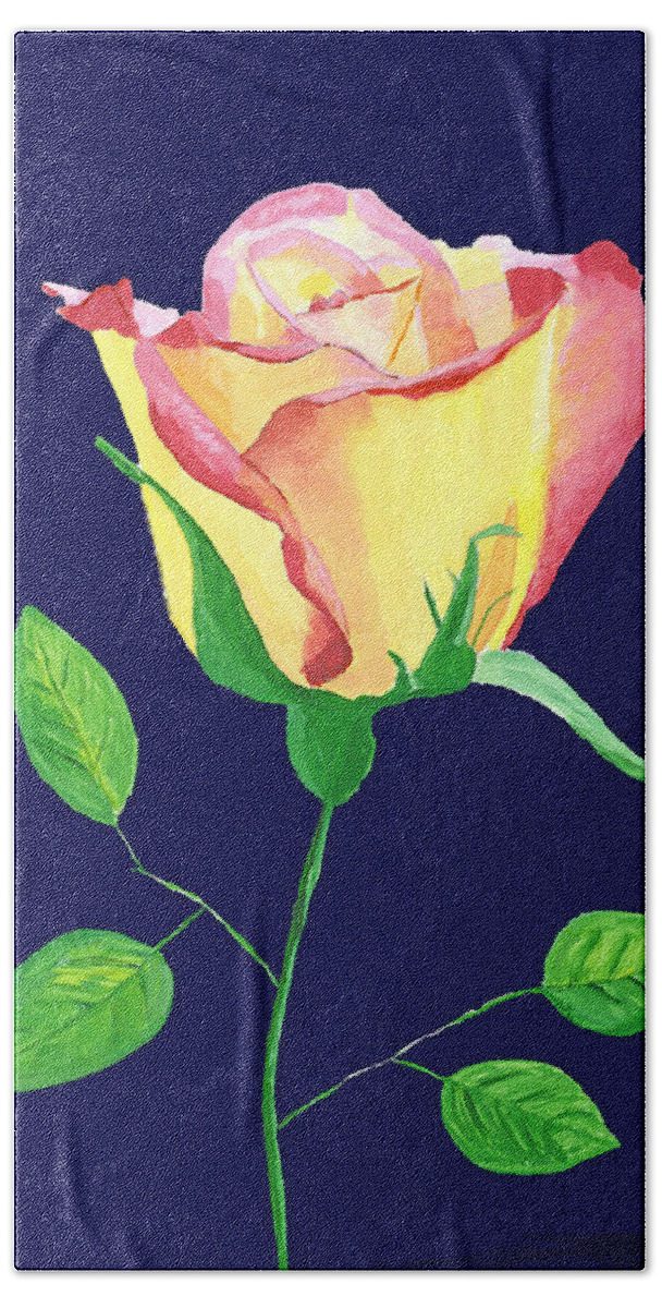 Rose Beach Towel featuring the painting Love in Bloom #2 by Rodney Campbell