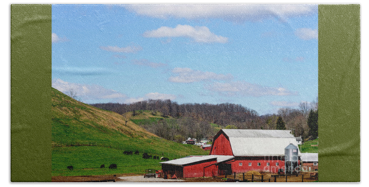 Pasture Field Beach Towel featuring the photograph Pasture Field and Barn #2 by Thomas R Fletcher