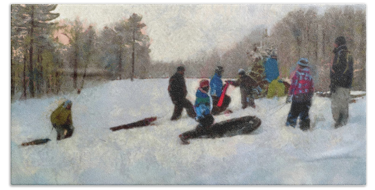 Winter Beach Towel featuring the photograph Snow Day #2 by Claire Bull