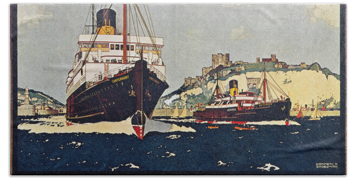1932 Beach Towel featuring the photograph Steamship Travel Poster #2 by Granger
