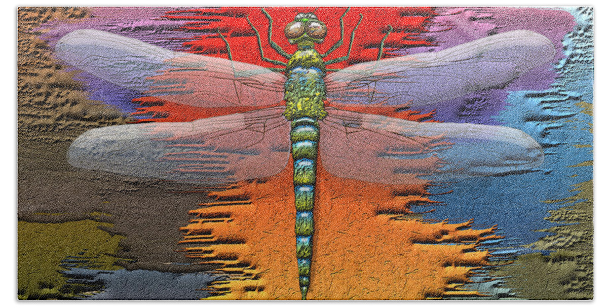 Beasts Beach Sheet featuring the photograph The Legend Of Emperor Dragonfly #2 by Serge Averbukh