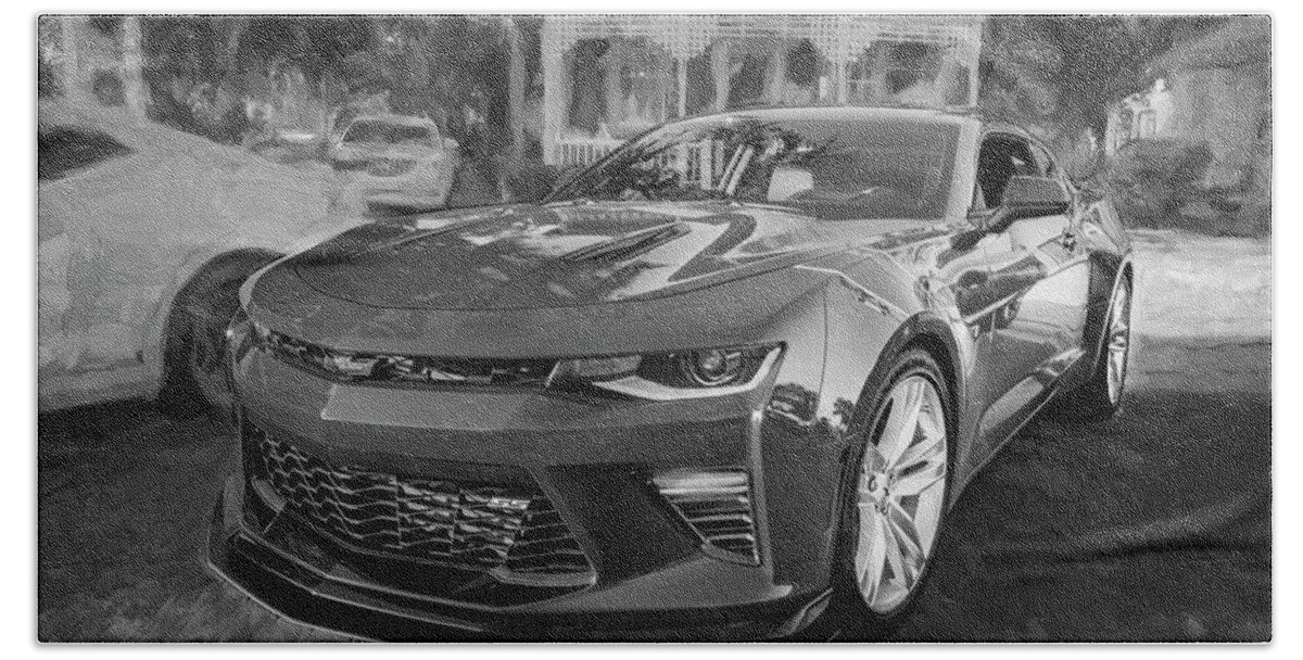 2017 Chevy Camaro Beach Towel featuring the photograph 2017 Chevrolet Camaro SS2 BW by Rich Franco