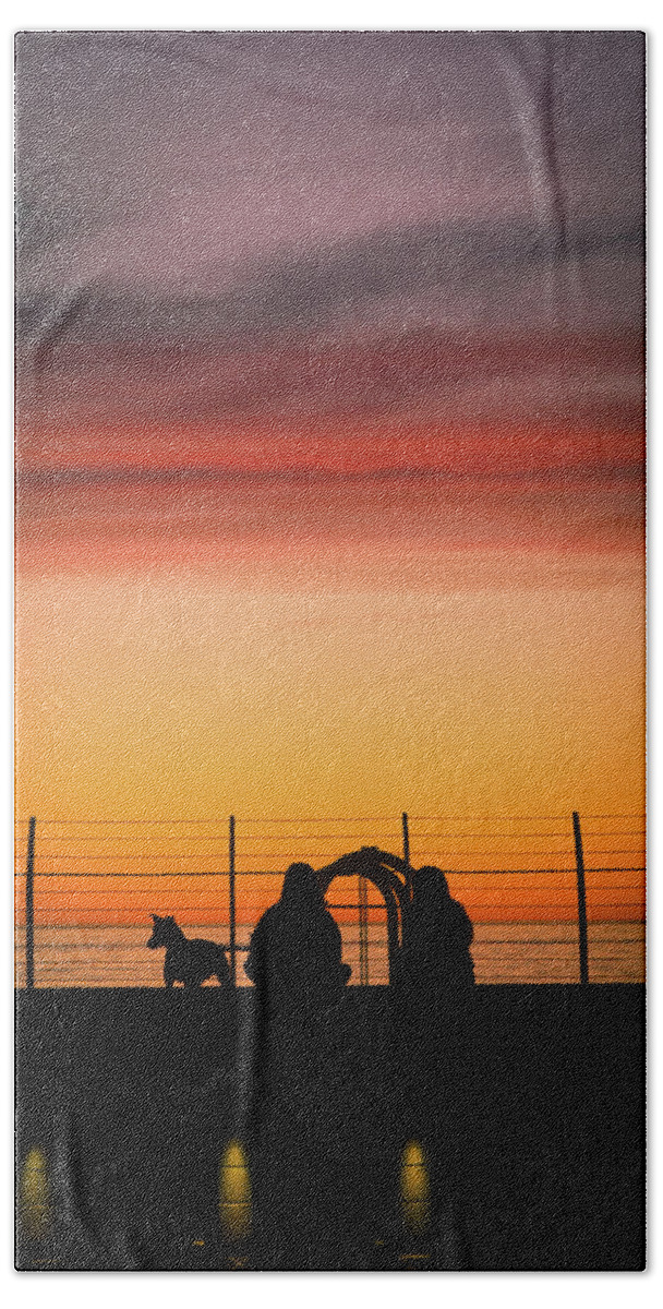 Sunset Beach Towel featuring the photograph 22nd St Sunset by Michael Hope
