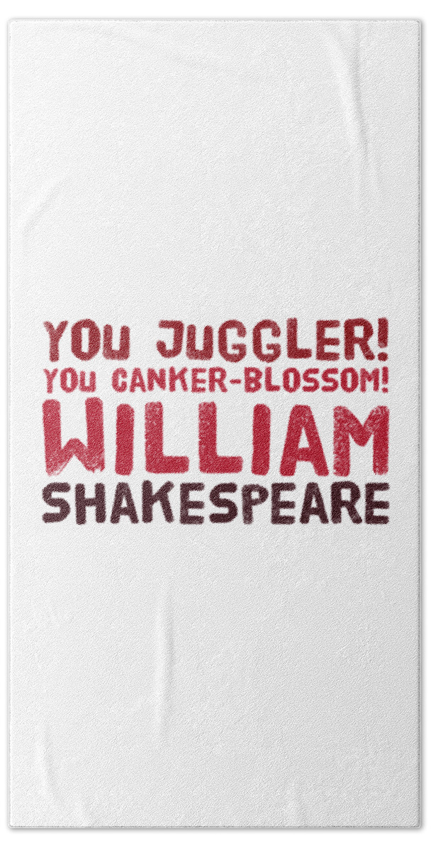 William Beach Towel featuring the digital art William Shakespeare, Insults and Profanities #24 by Esoterica Art Agency