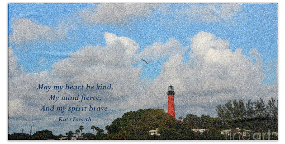 Inspirational Quotes Beach Towel featuring the photograph 243- May My Heart Be Kind by Joseph Keane