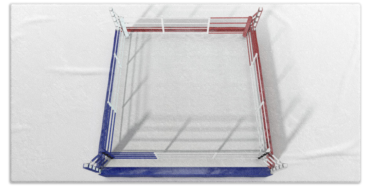 Boxing Beach Towel featuring the digital art Boxing Ring Modern Isolated #3 by Allan Swart