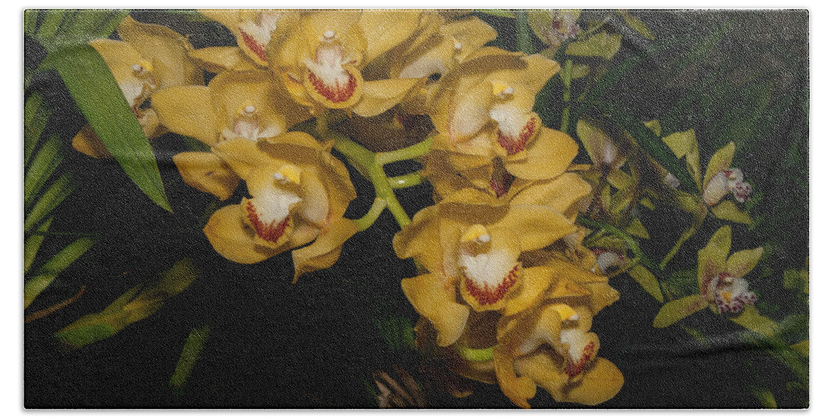 Orchids Beach Towel featuring the digital art Orchids #3 by Carol Ailles
