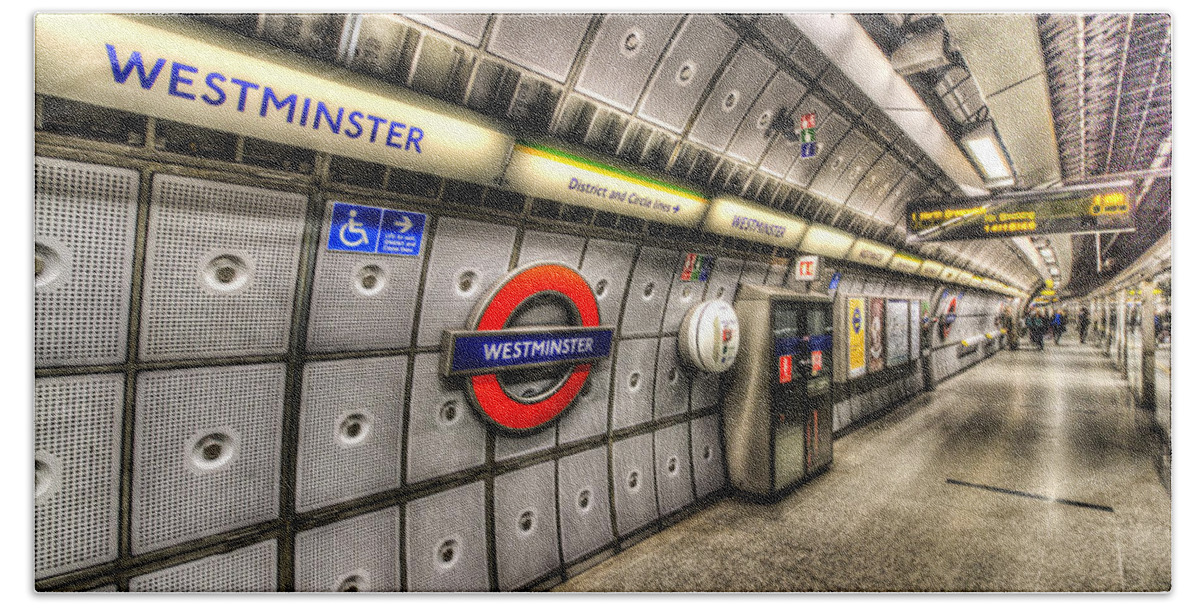 Tube Beach Sheet featuring the photograph Underground London #3 by David Pyatt