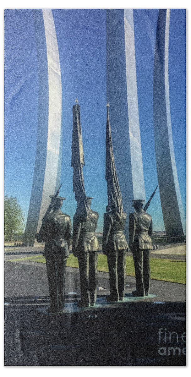 Air Force Beach Towel featuring the photograph US Air Force Memorial #3 by Thomas Marchessault