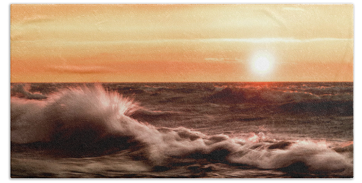 Lake Beach Towel featuring the photograph Lake Erie Waves #31 by Dave Niedbala