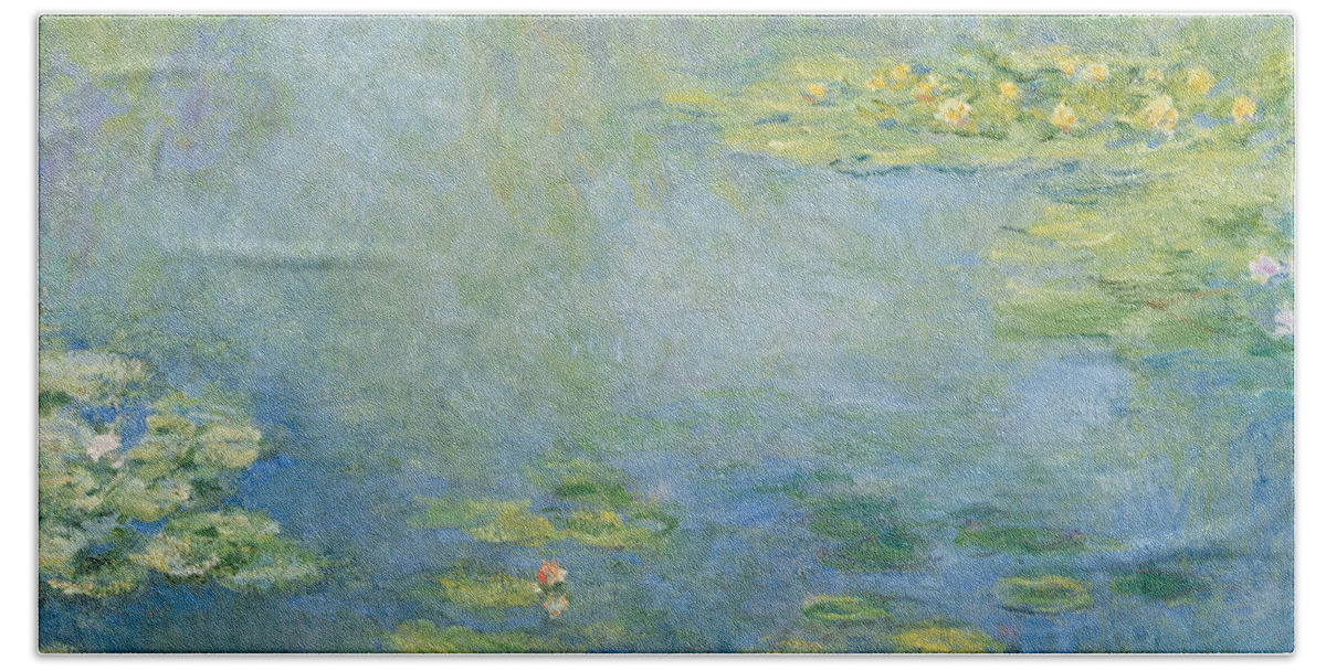 Waterlilies Beach Towel featuring the painting Waterlilies by Claude Monet