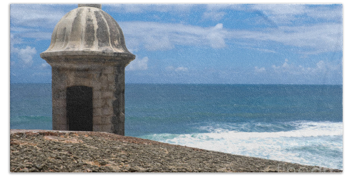 Guerite Beach Towel featuring the photograph Castillo San Felipe del Morro in San Juan - Puerto Rico #4 by Anthony Totah
