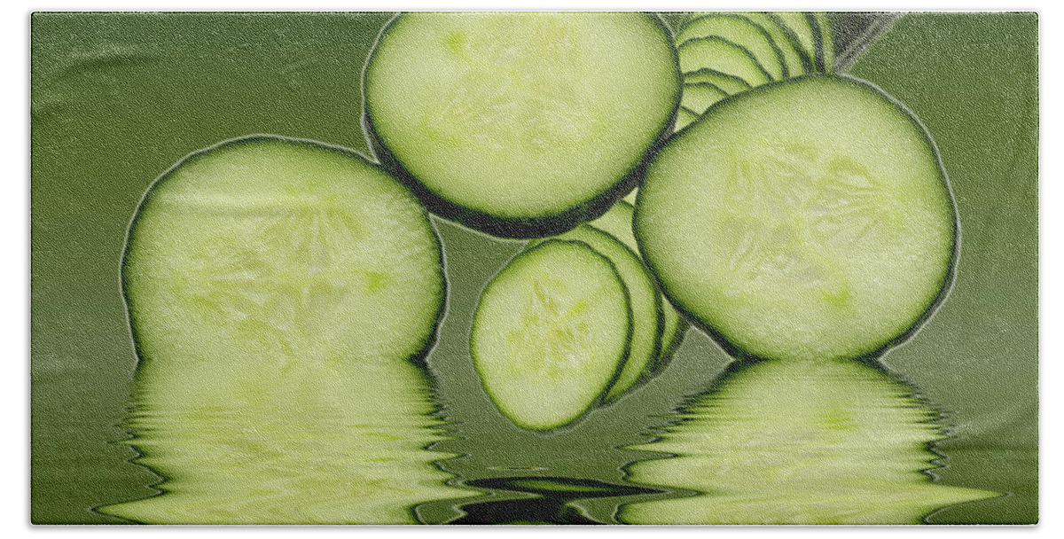 Cucumber Beach Sheet featuring the photograph Cool as a Cucumber Slices #4 by David French