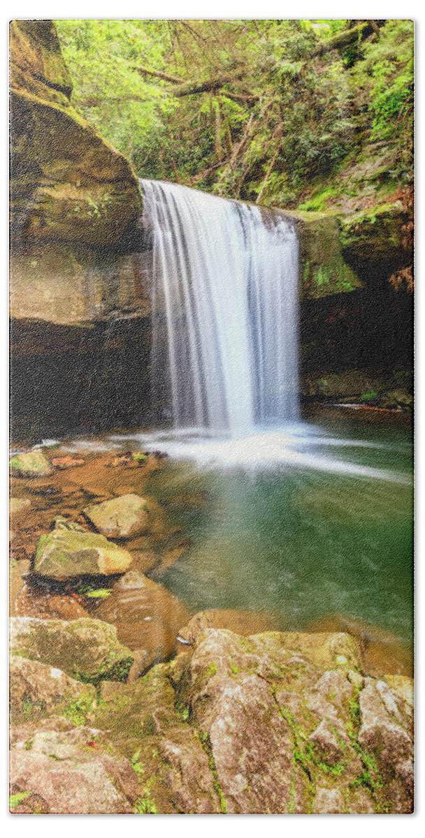 Daniel Boone National Forest Beach Towel featuring the photograph Dog Slaughter Falls #4 by Alexey Stiop