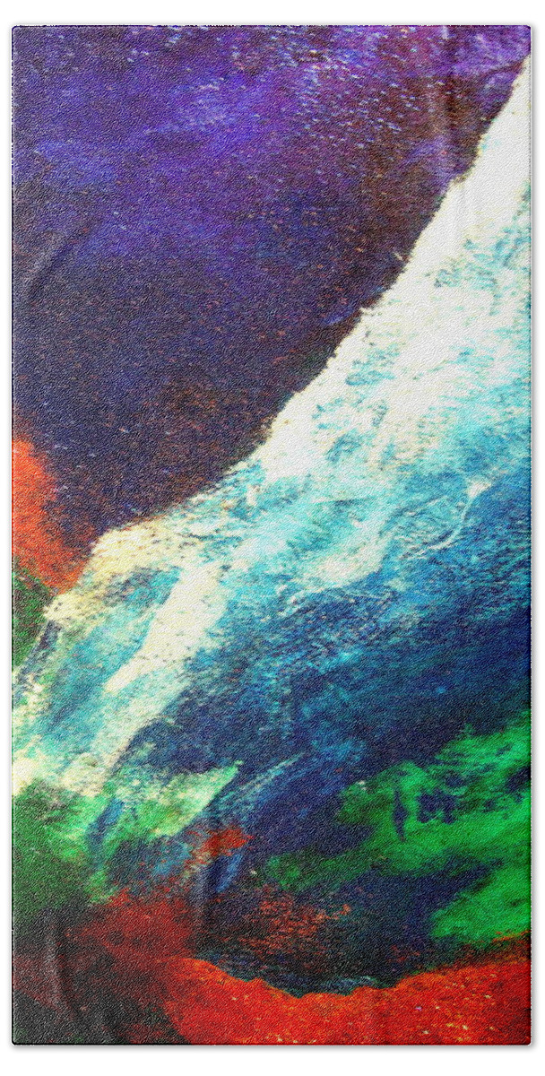 Gaia Beach Towel featuring the painting Gaia symphony #3 by Kumiko Mayer