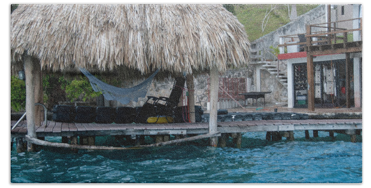 Yucatan Peninsula Beach Towel featuring the digital art Laguna Bacalar #4 by Carol Ailles