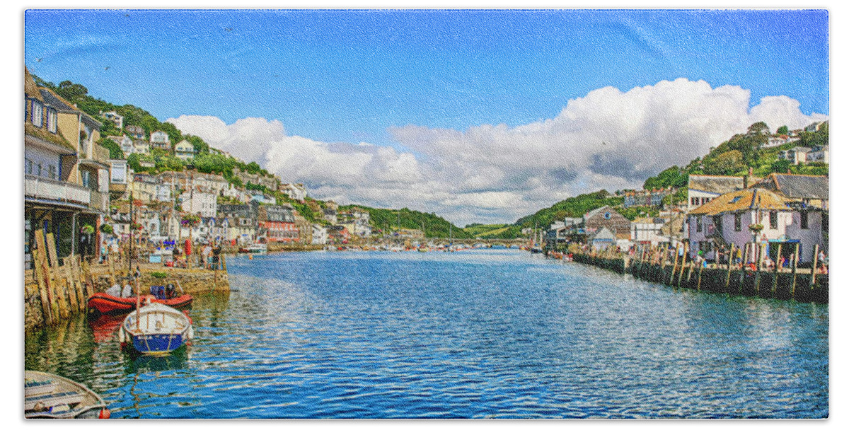 Boats Beach Towel featuring the photograph Looe in Cornwall UK #4 by Chris Smith