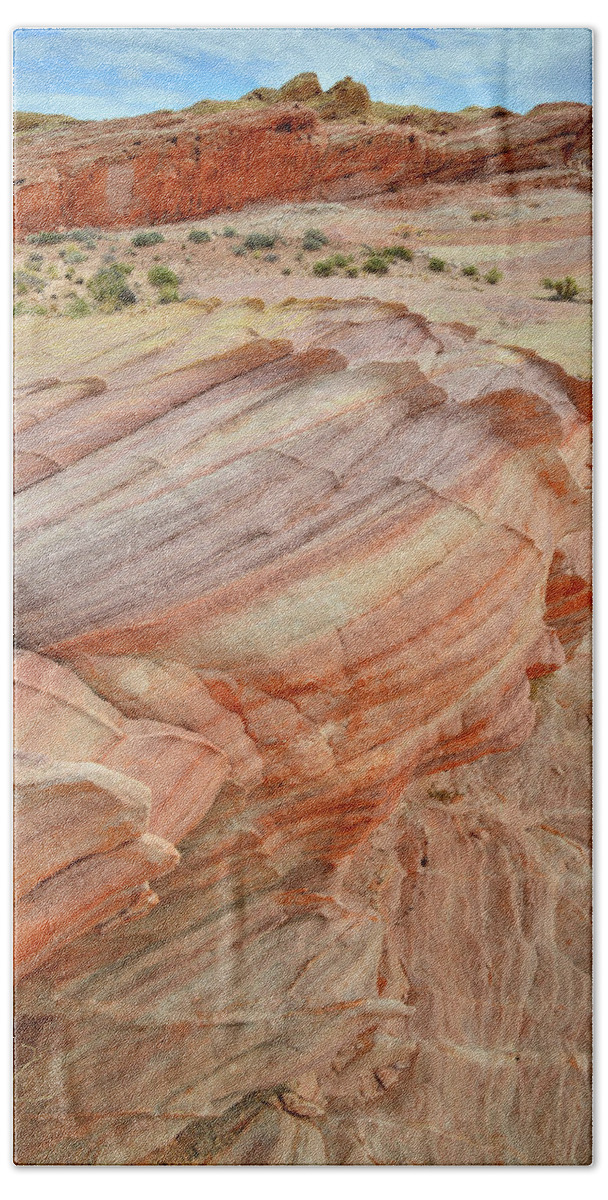 Valley Of Fire State Park Beach Towel featuring the photograph Multicolored Sandstone in Valley of Fire #44 by Ray Mathis