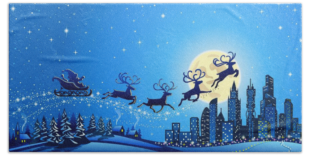 Christmas Beach Towel featuring the digital art Christmas #49 by Super Lovely