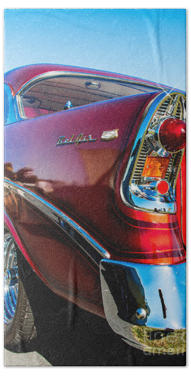 1956 Beach Towel featuring the photograph 56 Chevy Bel Air by Anthony Sacco