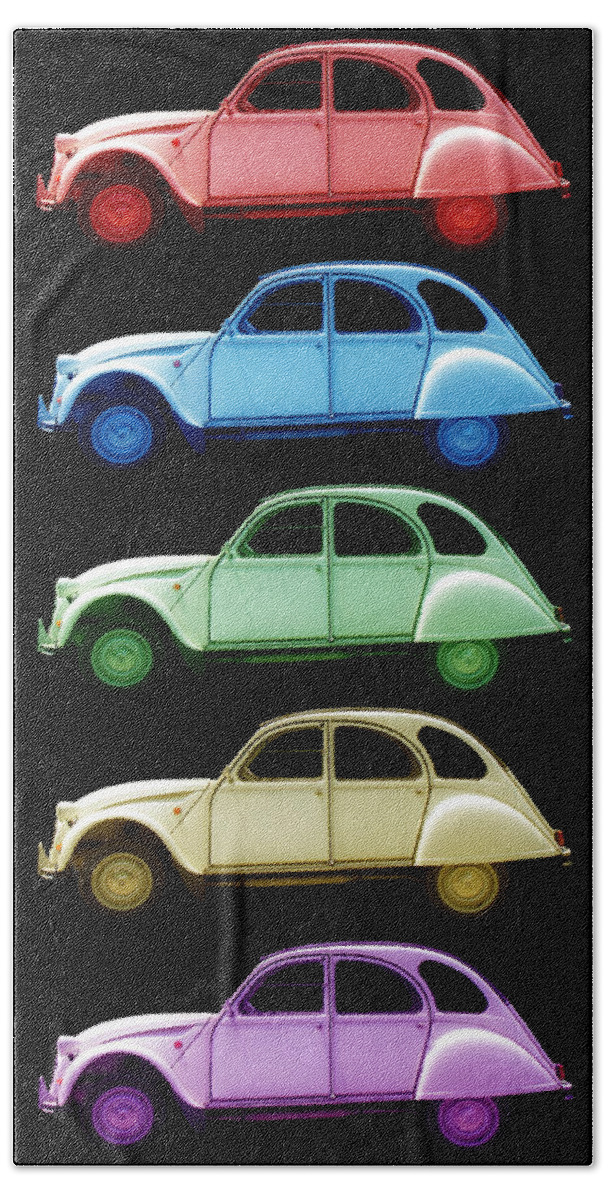 Citroen Beach Towel featuring the photograph 5 Citroens by Andrew Fare