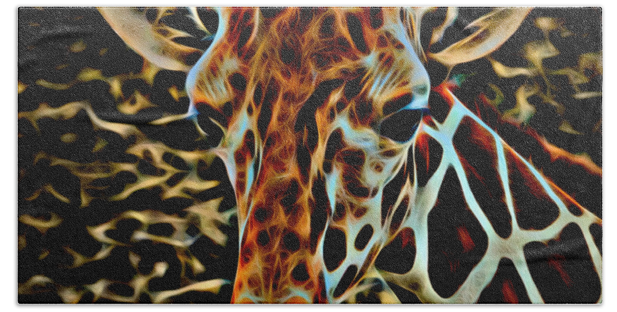 Giraffe Beach Towel featuring the photograph Giraffe #5 by David Pine