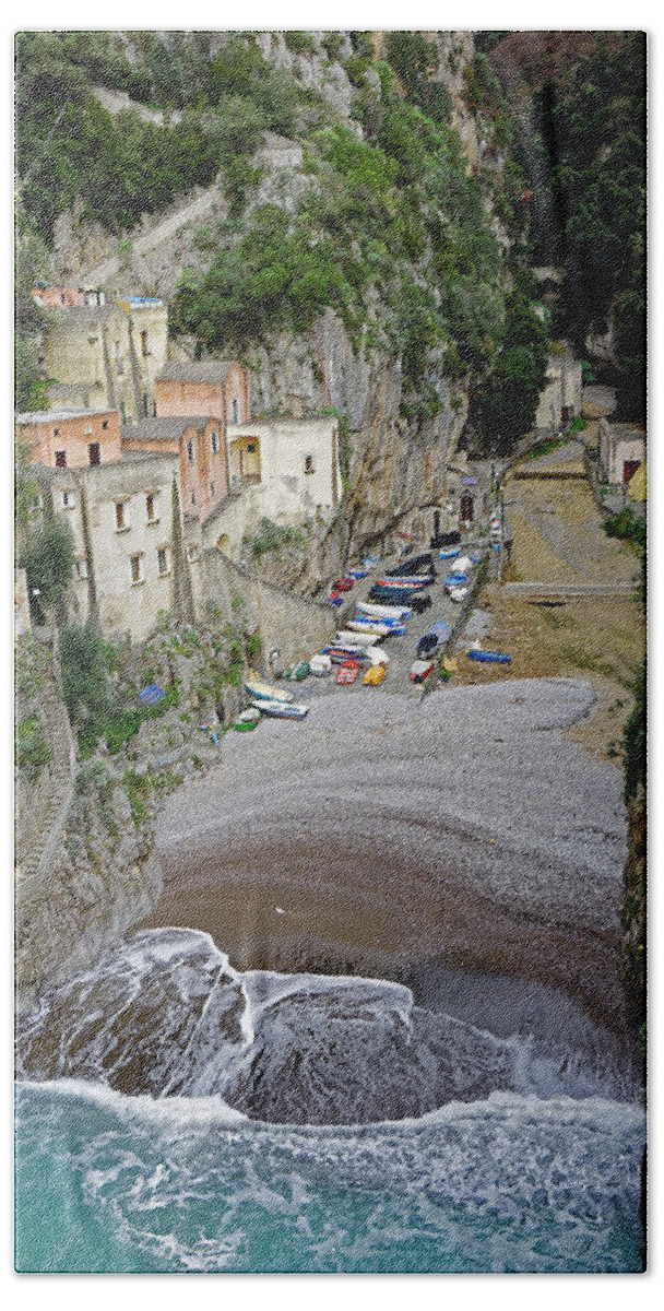 Amalfi Coast Beach Towel featuring the photograph This Is A View Of Furore A Small Village Located On The Amalfi Coast In Italy #5 by Rick Rosenshein