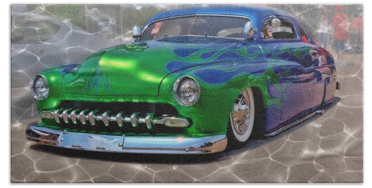Victor Montgomery Beach Towel featuring the photograph '50 Mercury #50 by Vic Montgomery