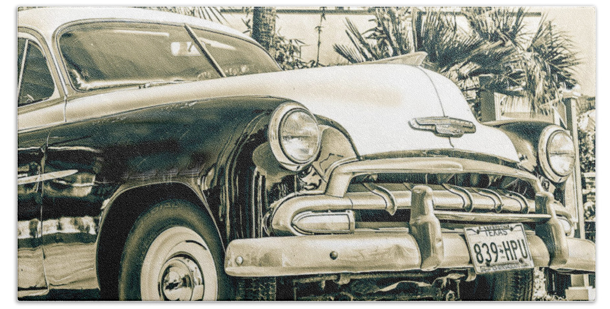 Old Car Beach Sheet featuring the photograph '52 Chevy #52 by TK Goforth