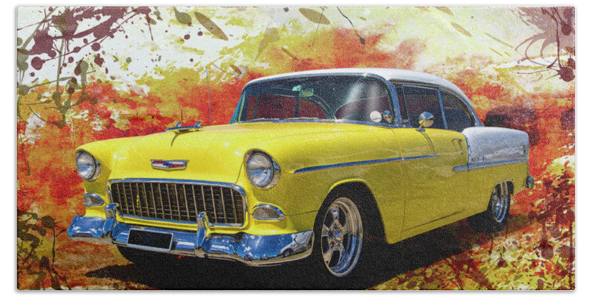 Car Beach Towel featuring the photograph 55 2-door by Keith Hawley