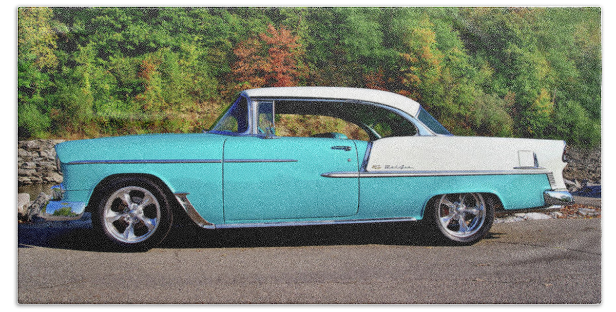 Chevy Beach Sheet featuring the photograph 55 BeLAiR by Jamieson Brown