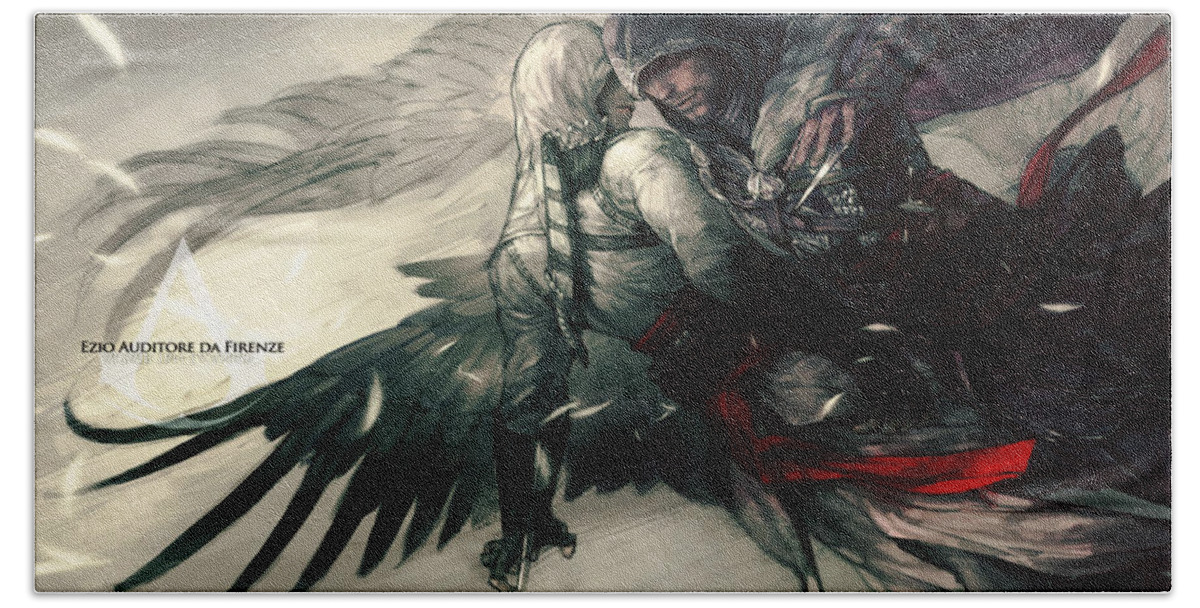 Assassin's Creed Beach Towel featuring the digital art Assassin's Creed #6 by Super Lovely