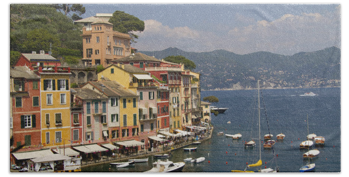 #faatoppicks Beach Sheet featuring the photograph Portofino in the Italian Riviera in Liguria Italy #6 by David Smith