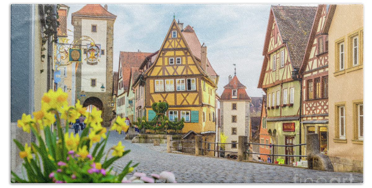 Rothenburg Beach Towel featuring the photograph Rothenburg ob der Tauber #6 by JR Photography