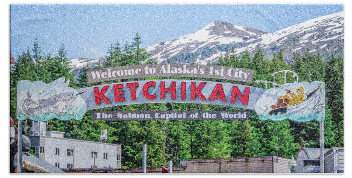 City Beach Towel featuring the photograph Scenery Around Alaskan Town Of Ketchikan #6 by Alex Grichenko
