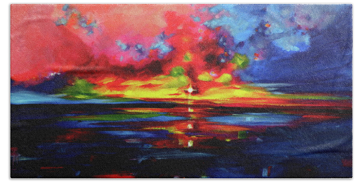 Sun Beach Towel featuring the painting Sunrise #6 by Kovacs Anna Brigitta