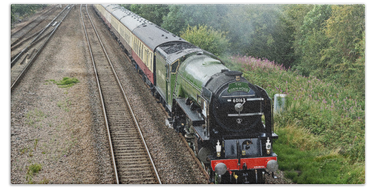 Steam Beach Towel featuring the photograph 60163 Tornado at Tupton by David Birchall