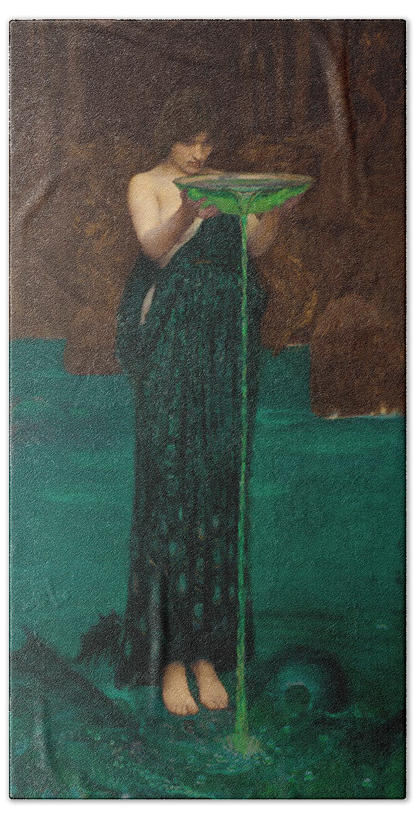 John William Waterhouse Beach Towel featuring the painting Circe Invidiosa #8 by John William Waterhouse