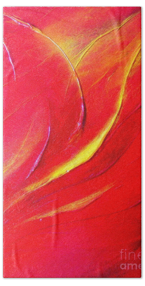 Energy.sunrise.light.brilliant.crystal Beach Towel featuring the painting Energy #2 by Kumiko Mayer