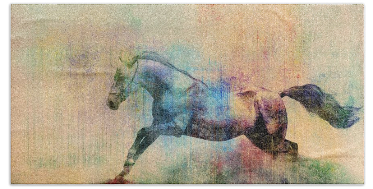 Horse Beach Towel featuring the digital art Horse #7 by Maye Loeser
